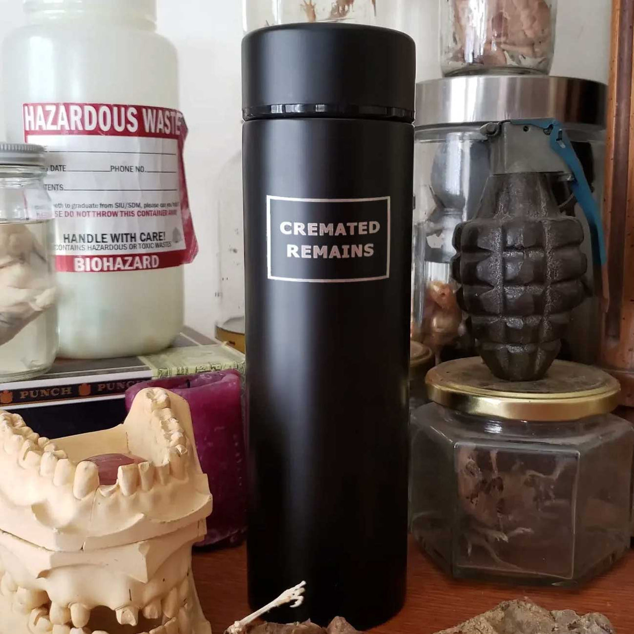 CREMATED REMAINS INSULATED TUMBLER WITH TEA INFUSER