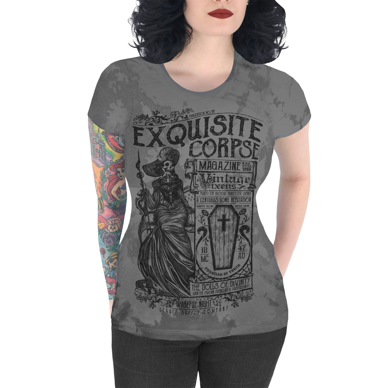 SERPENTINE EXQUISITE CORPSE DISTRESSED FITTED TEE
