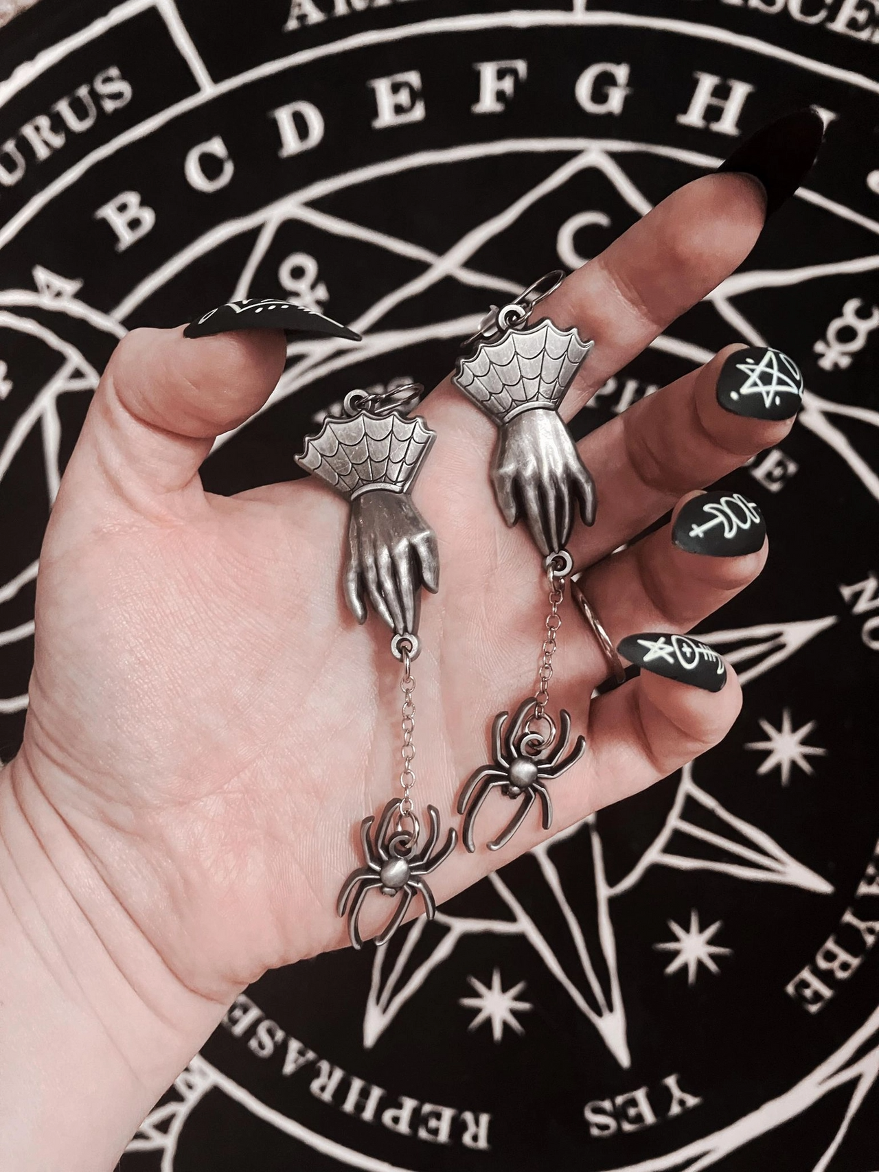 THE PICKETY WITCH HANDS OF ARACHNE EARRINGS