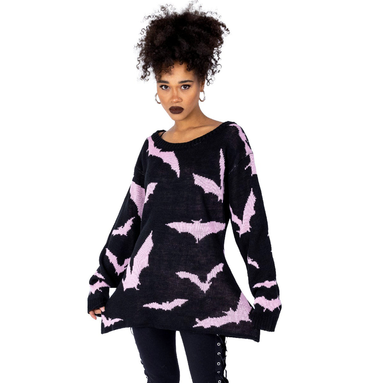 HEARTLESS RULE THE NIGHT SWEATER BLACK/PINK