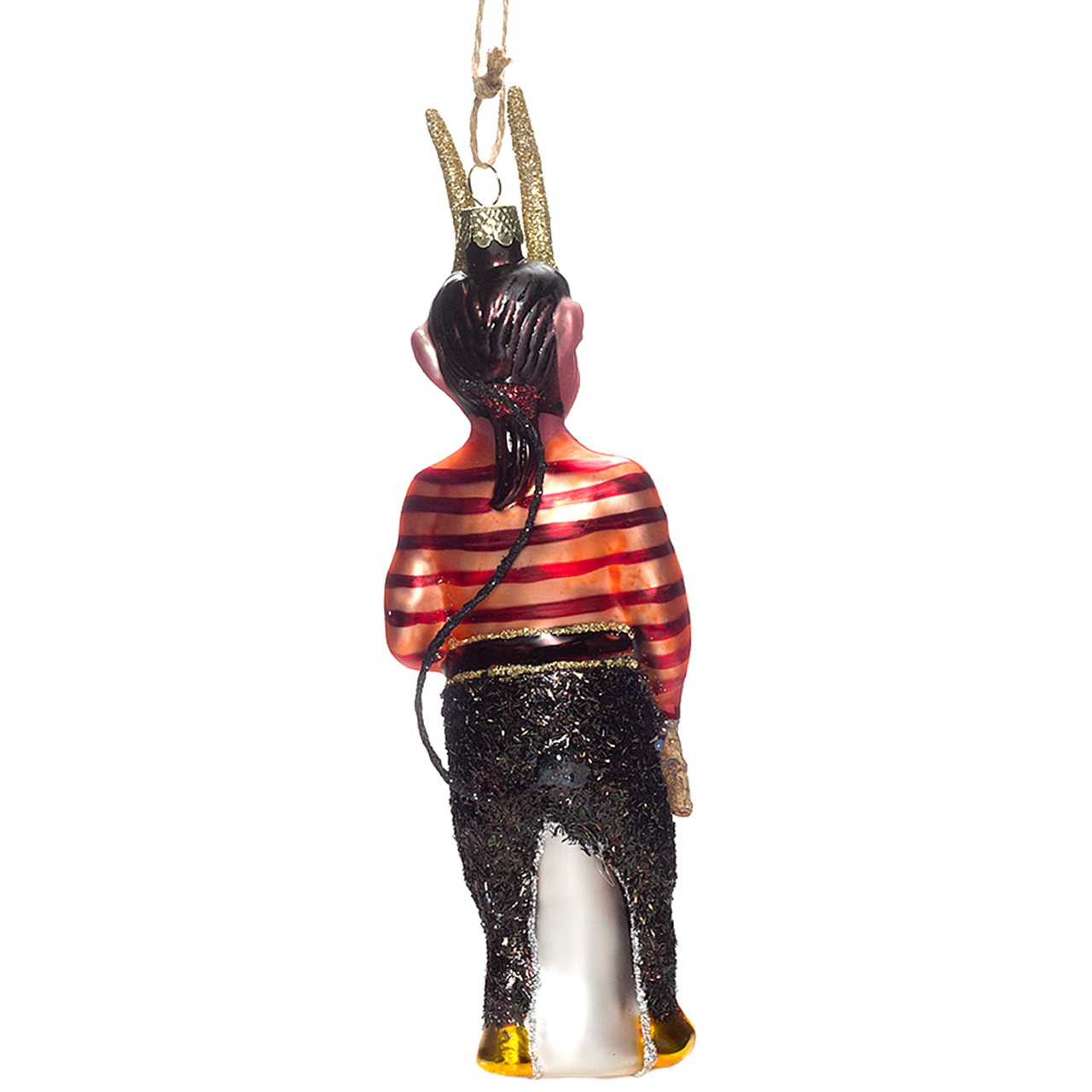 YOUNG KRAMPUS GLASS XMAS ORNAMENT