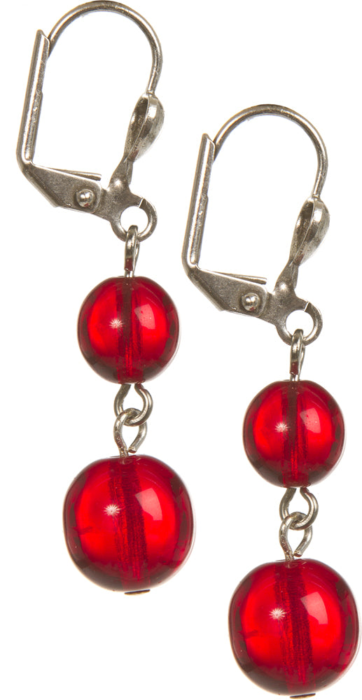 CLASSIC HARDWARE BEADS & BOWS EARRINGS RED