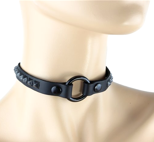 ABYSS BLACK RING AND STUD CHOKER