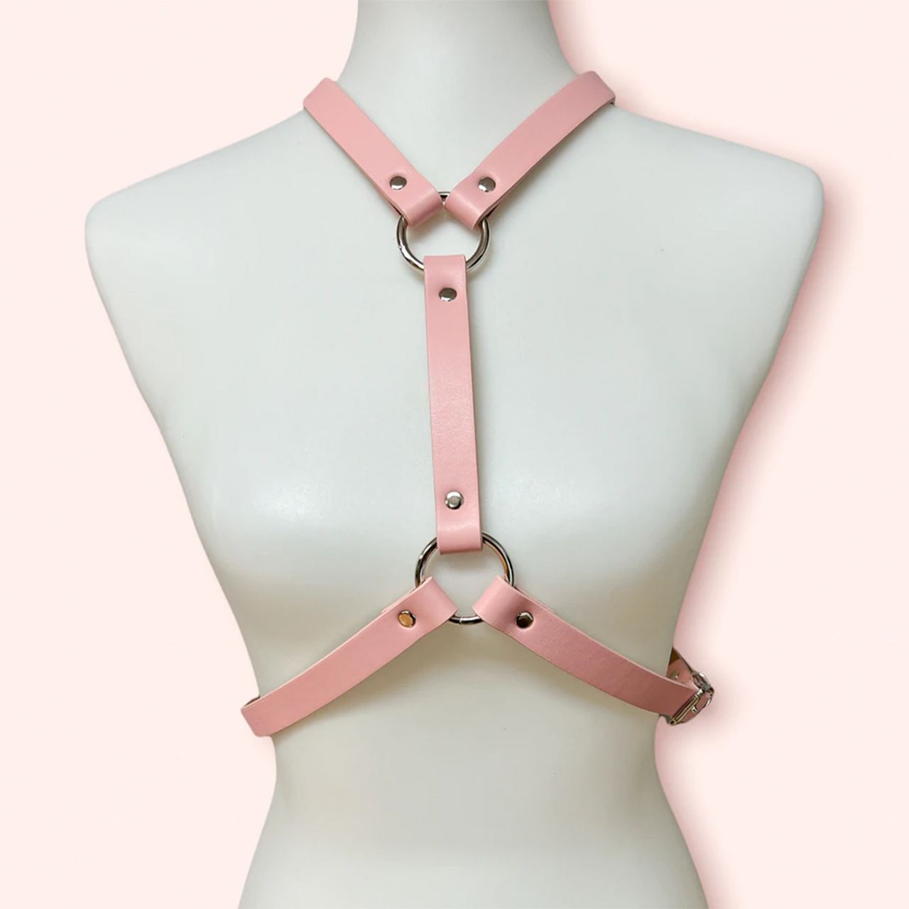 VEGAN Y HARNESS WITH O RINGS PINK