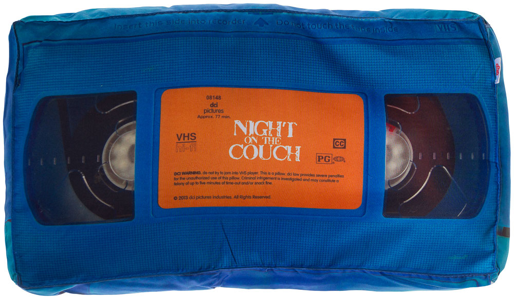 A NIGHT ON THE COUCH VHS PILLOW
