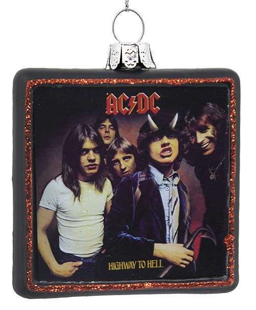 AC/DC HIGHWAY TO HELL  ALBUM COVER GLASS ORNAMENT