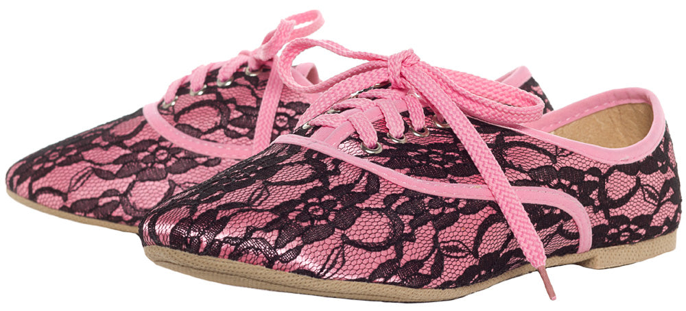 ACE OF LACE OXFORD SHOES PINK