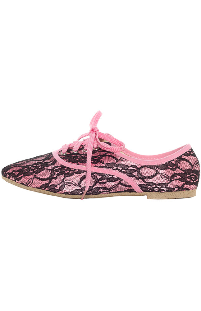 ACE OF LACE OXFORD SHOES PINK