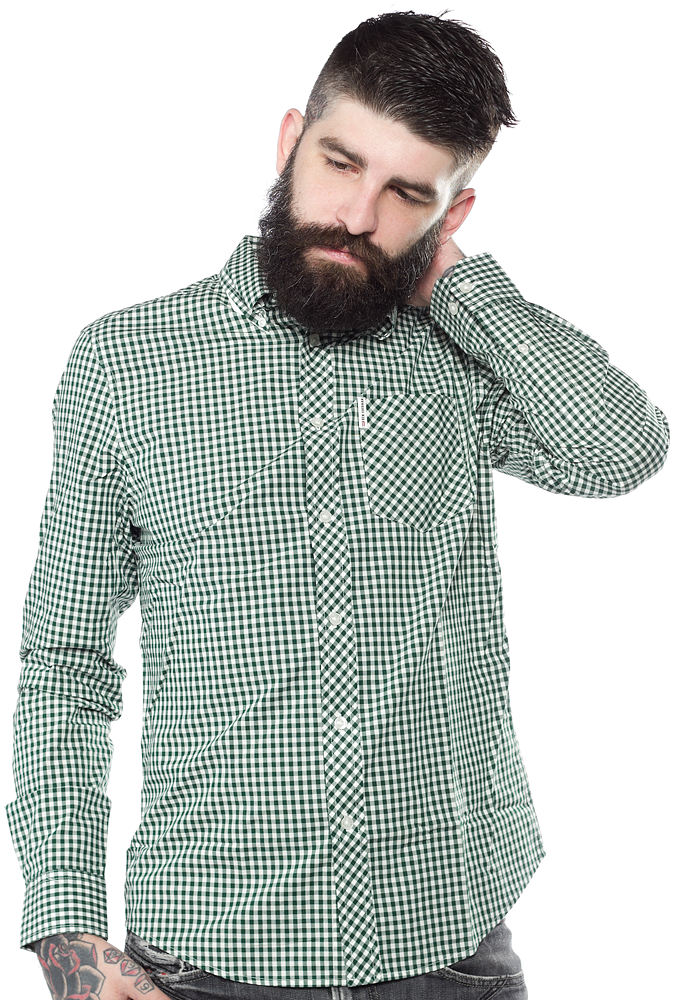 BEN SHERMAN L/S GINGHAM BUTTON DOWN FOREST NIGHT