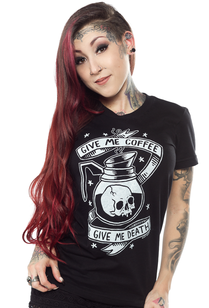 CAT COVEN COFFEE OR DEATH TEE