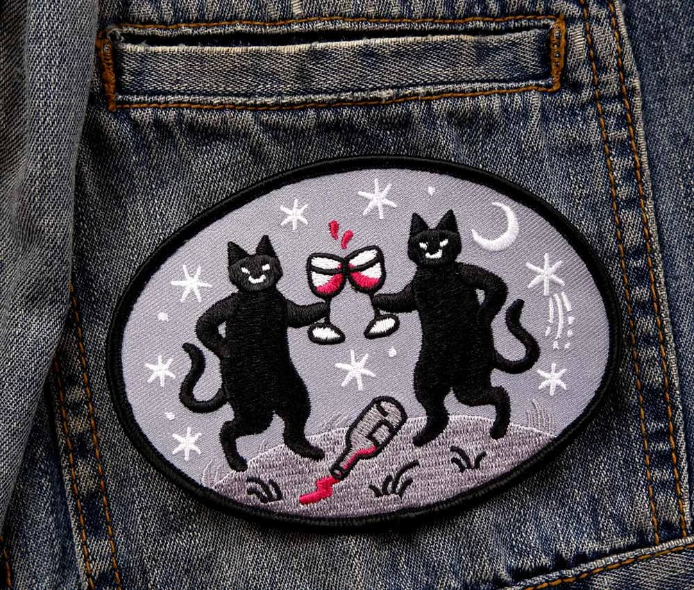 CAT COVEN CHEERS! WINE CATS EMBROIDERED PATCH