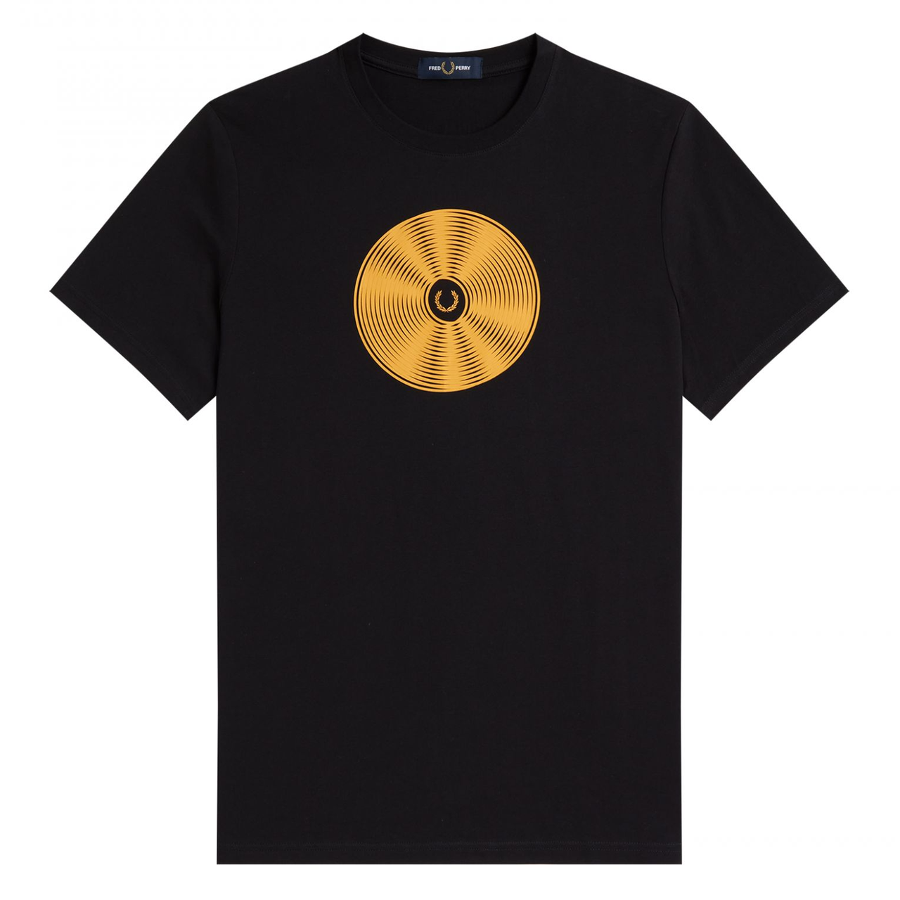 FRED PERRY DISC GRAPHIC T SHIRT BLACK
