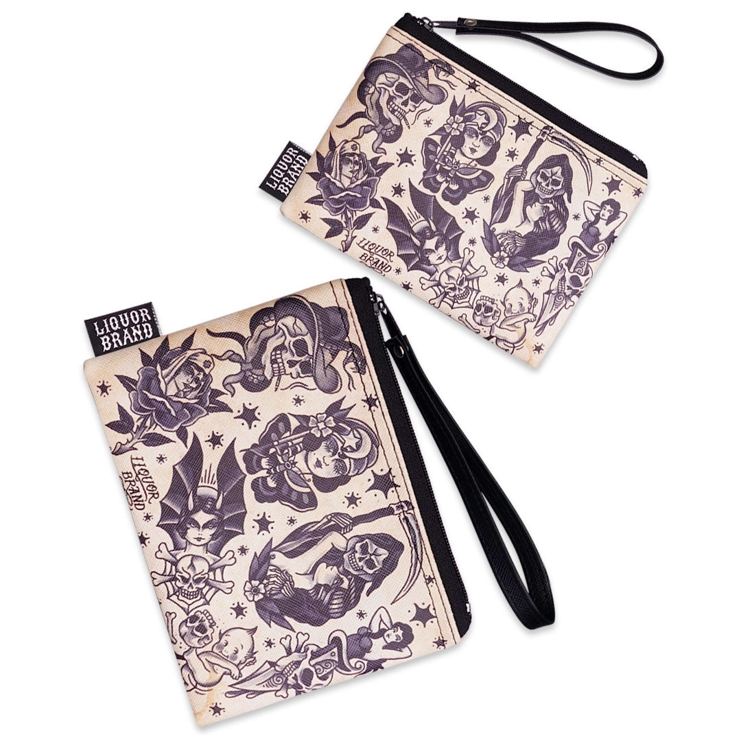 LIQUORBRAND TRADITIONAL FLASH POUCH AND COIN PURSE SET