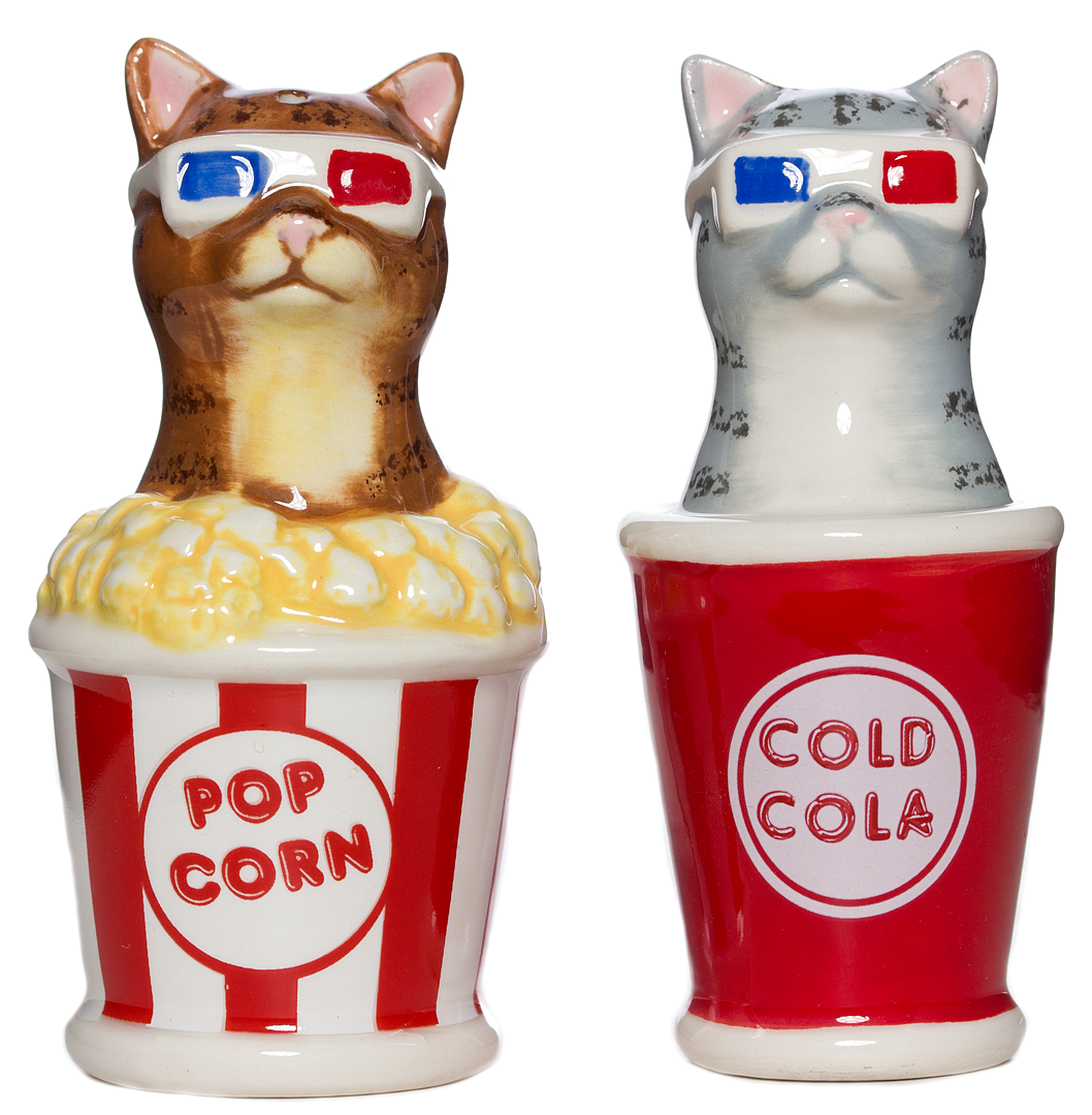 3D MOVIE CATS SALT & PEPPER SHAKERS