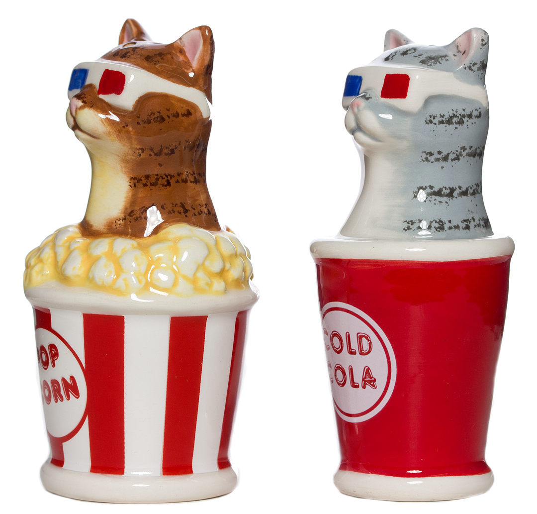 3D MOVIE CATS SALT & PEPPER SHAKERS