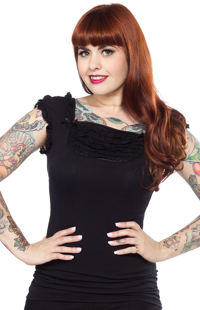 PINKY PINUPS FRENCH TOP BLACK