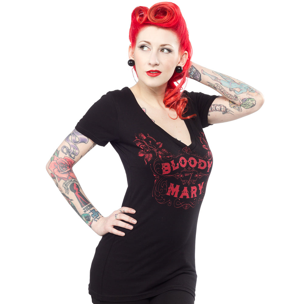 SE7EN DEADLY BLOODY MARY V NECK TEE