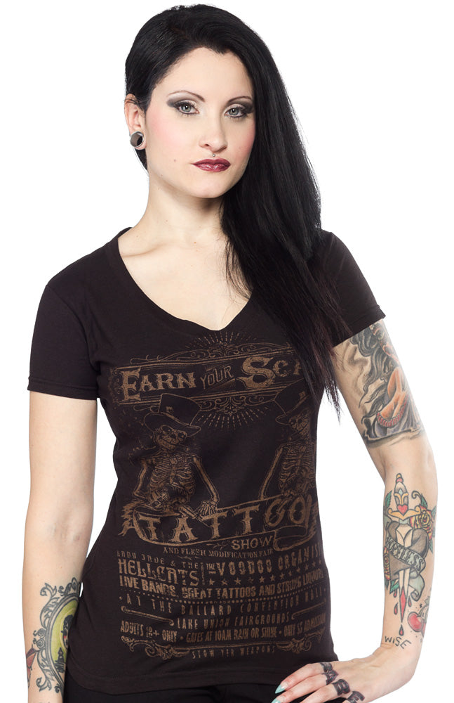 SERPENTINE EARN YOUR SCARS V NECK TEE