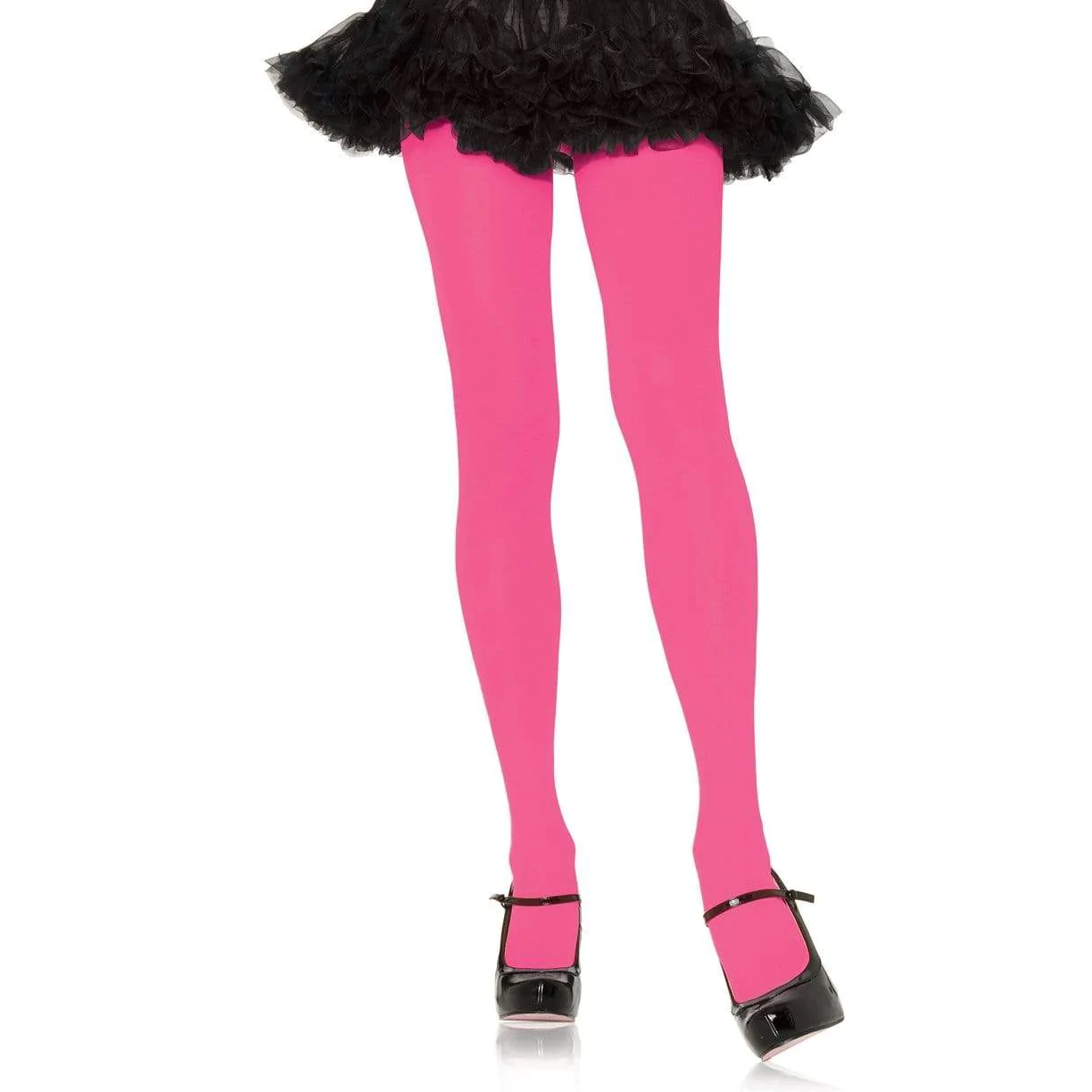 SOLID COLOR NYLON TIGHTS BRIGHT PINK