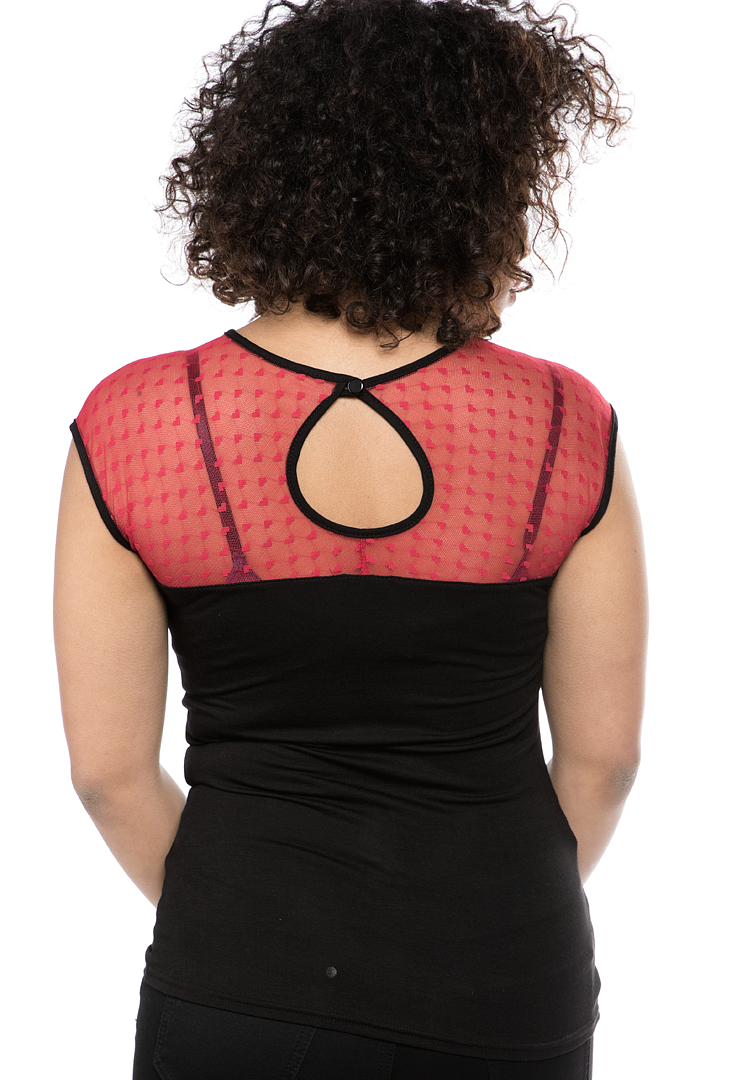 STEADY HEARTS ONLY TOP BLACK/RED