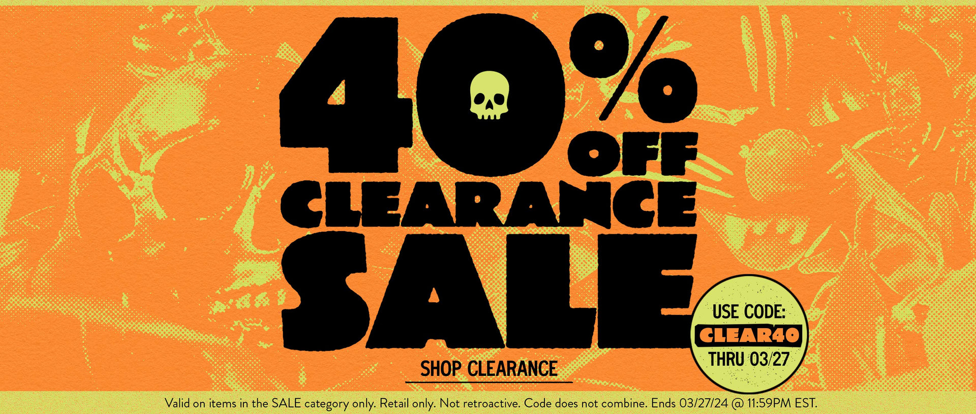 40% OFF CLEARANCE
