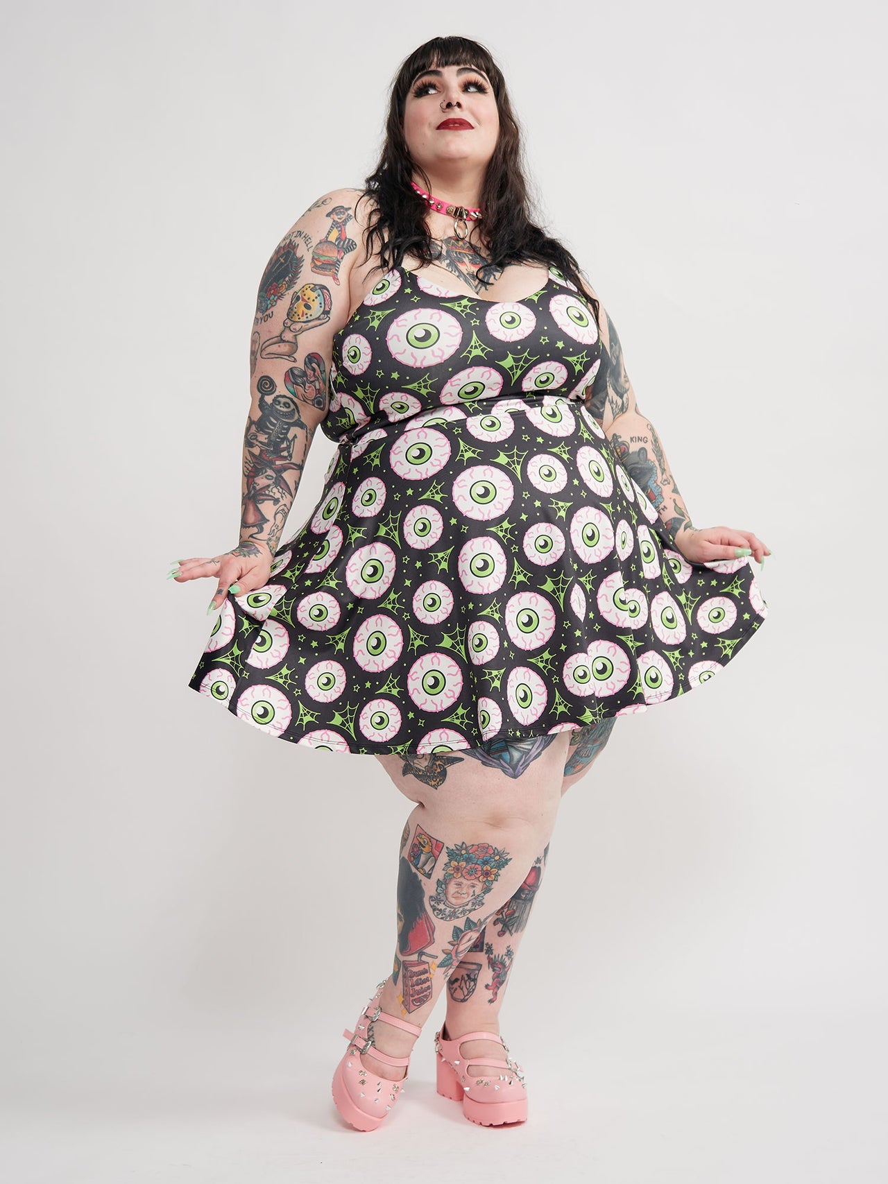 SOURPUSS JEEPERS PEEPERS STRAPPY SKATER DRESS