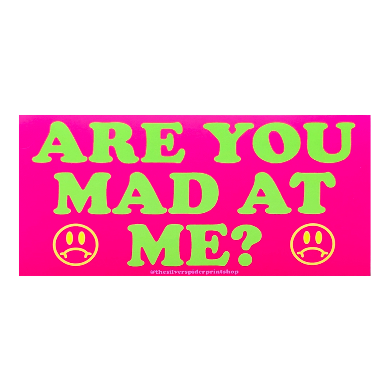 THE SILVER SPIDER ARE YOU MAD AT ME BUMPER STICKER