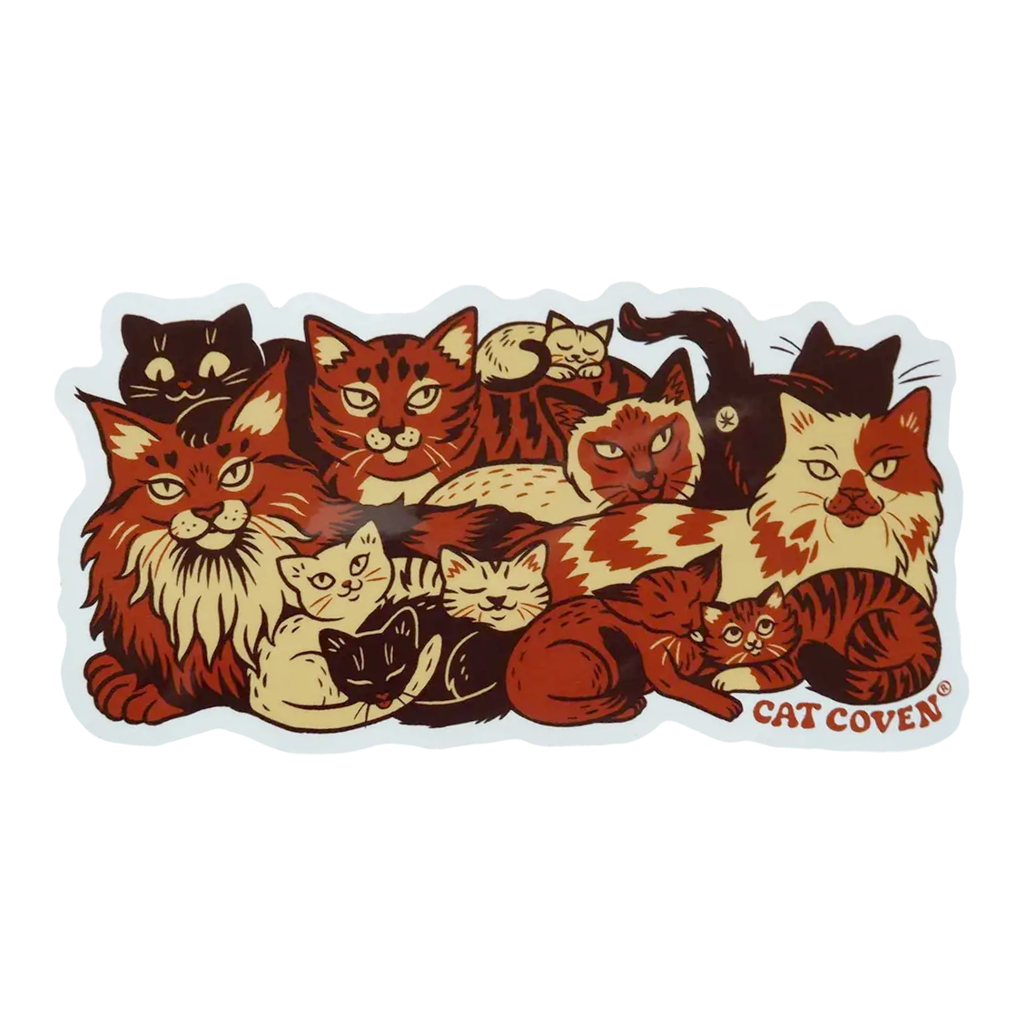 CAT COVEN CLUTTER OF CATS STICKER
