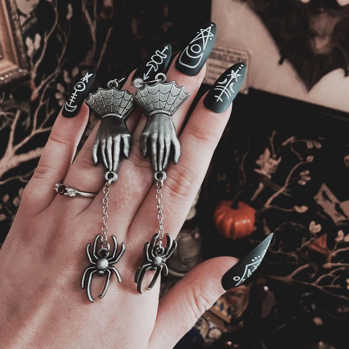 THE PICKETY WITCH HANDS OF ARACHNE EARRINGS