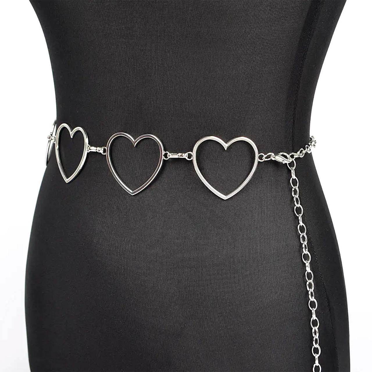 CHAINS OF LOVE HEART LINK CHAIN BELT SILVER