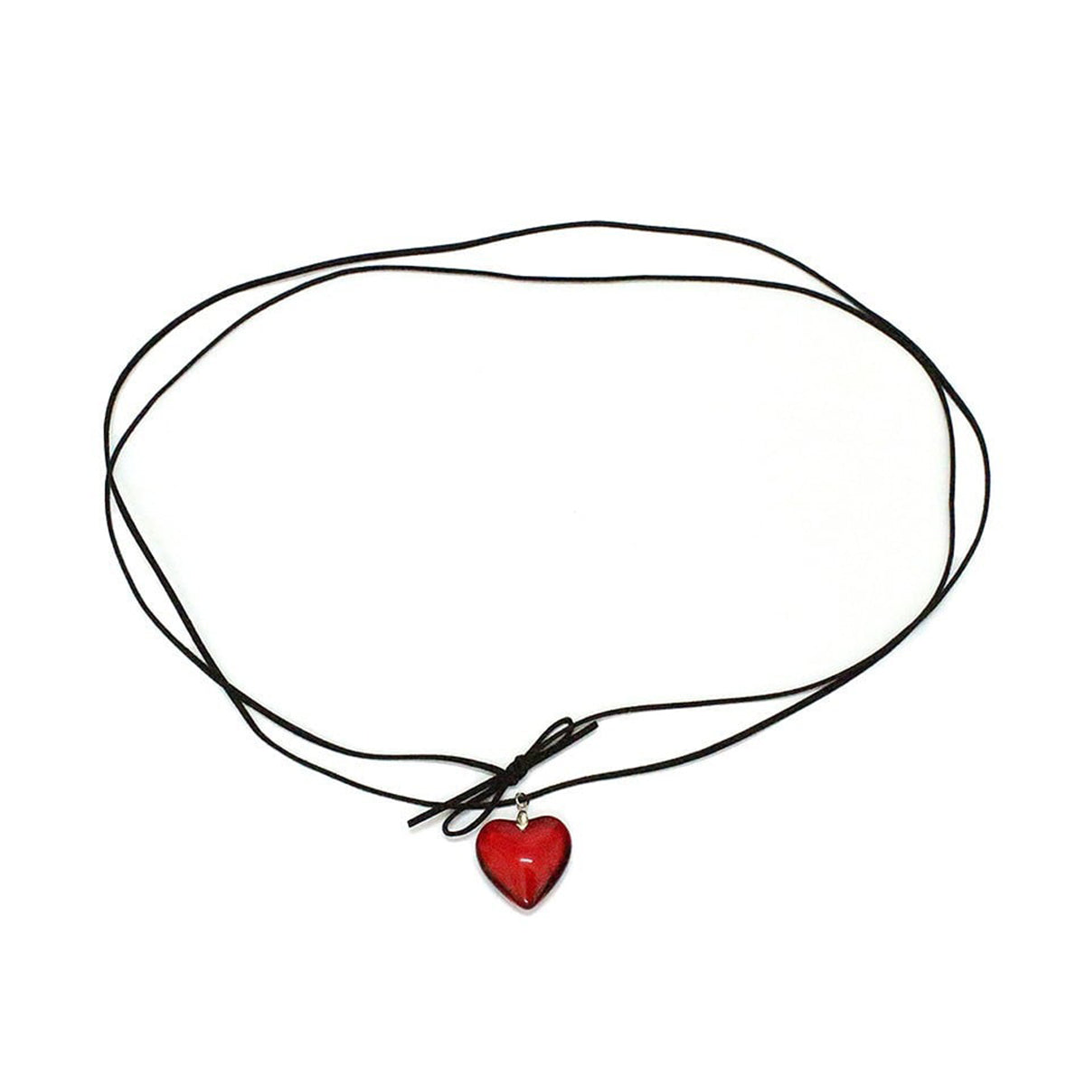 CROSS YOUR HEART WRAP NECKLACE RED