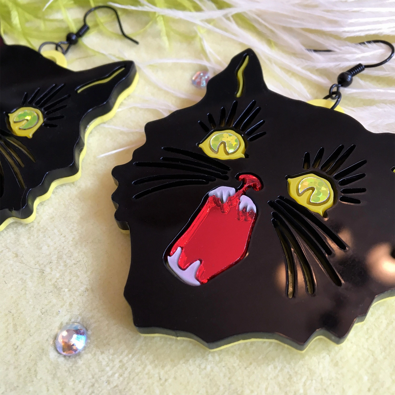 I'M YOUR PRESENT SCAREDY CAT EARRINGS