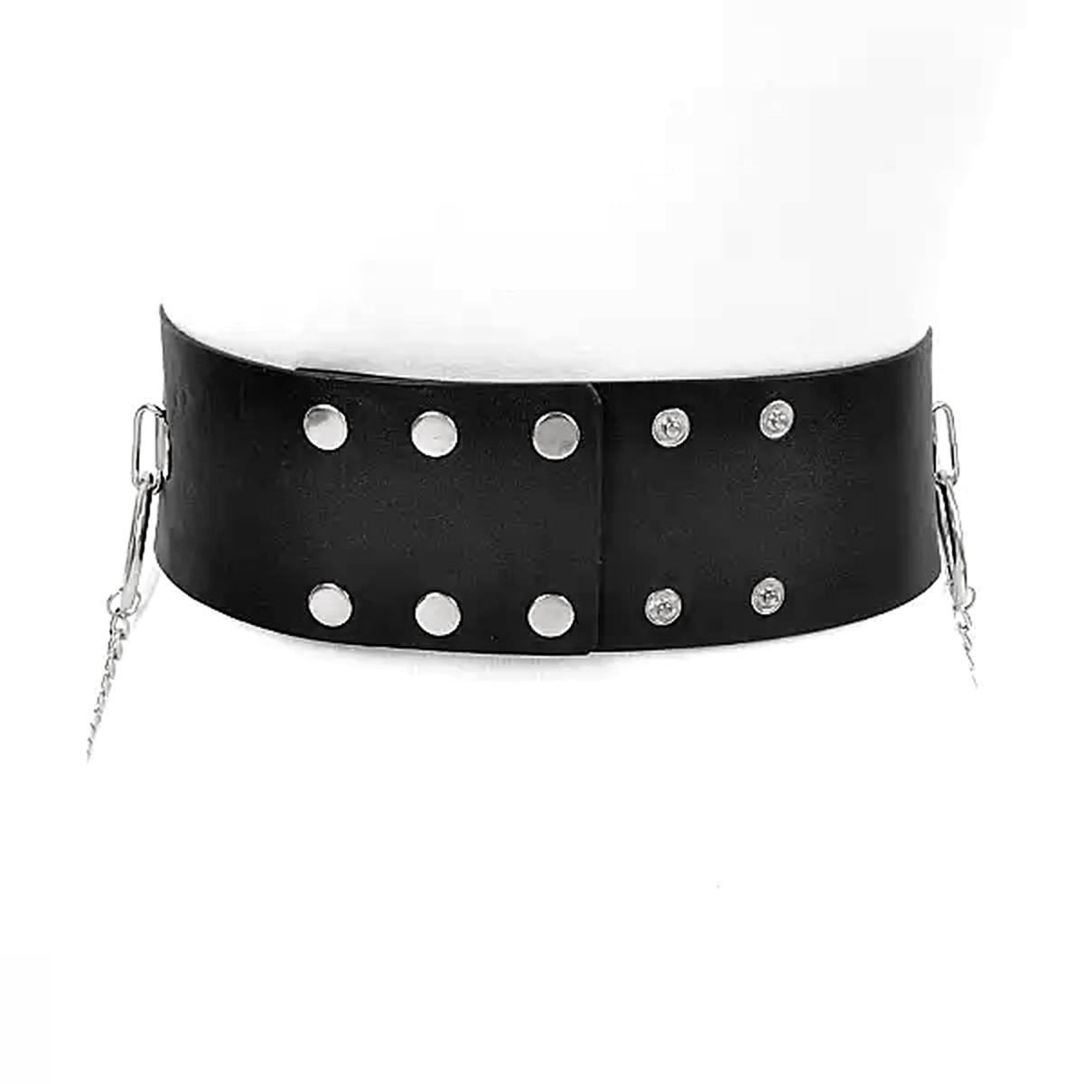 RINGS AND CHAINS WIDE VEGAN BELT