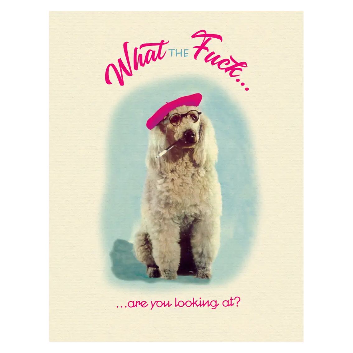 WTF POODLE GREETING CARD