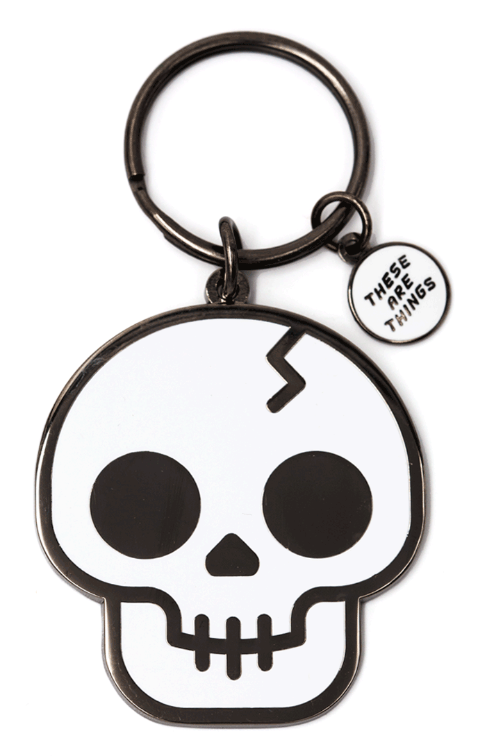 THESE ARE THINGS SKULL ENAMEL KEYCHAIN