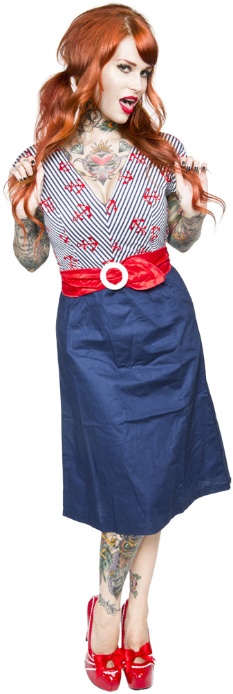 MISS FORTUNE NAUTICAL A-LINE DRESS