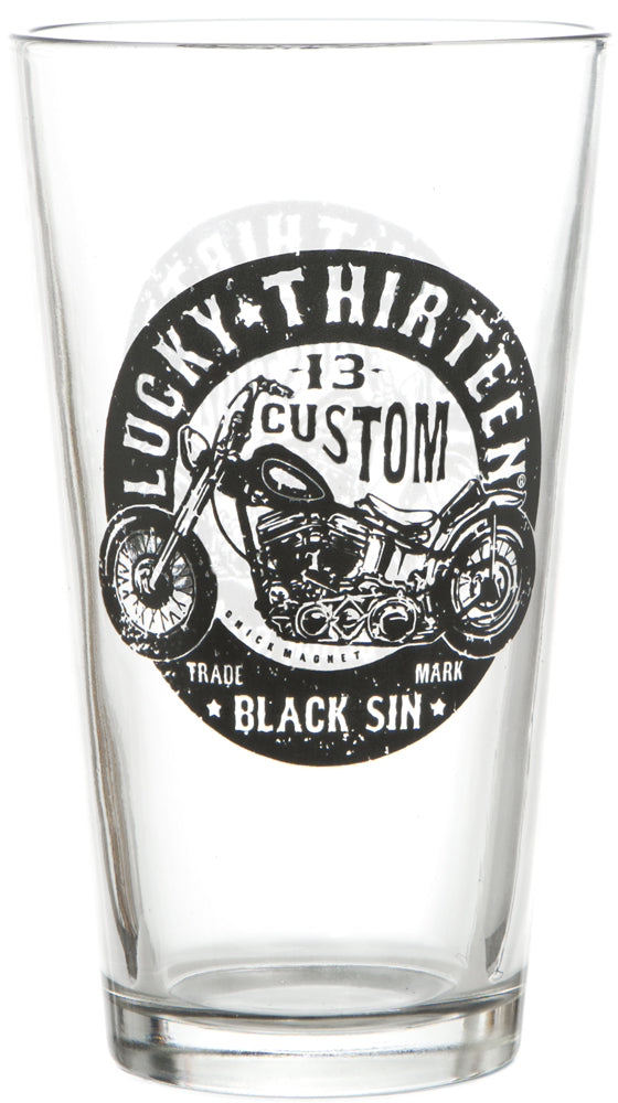 LUCKY 13 BLACK SIN PINT GLASSES