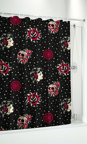 SOURPUSS DAY OF THE DEAD SHOWER CURTAIN ----retired----