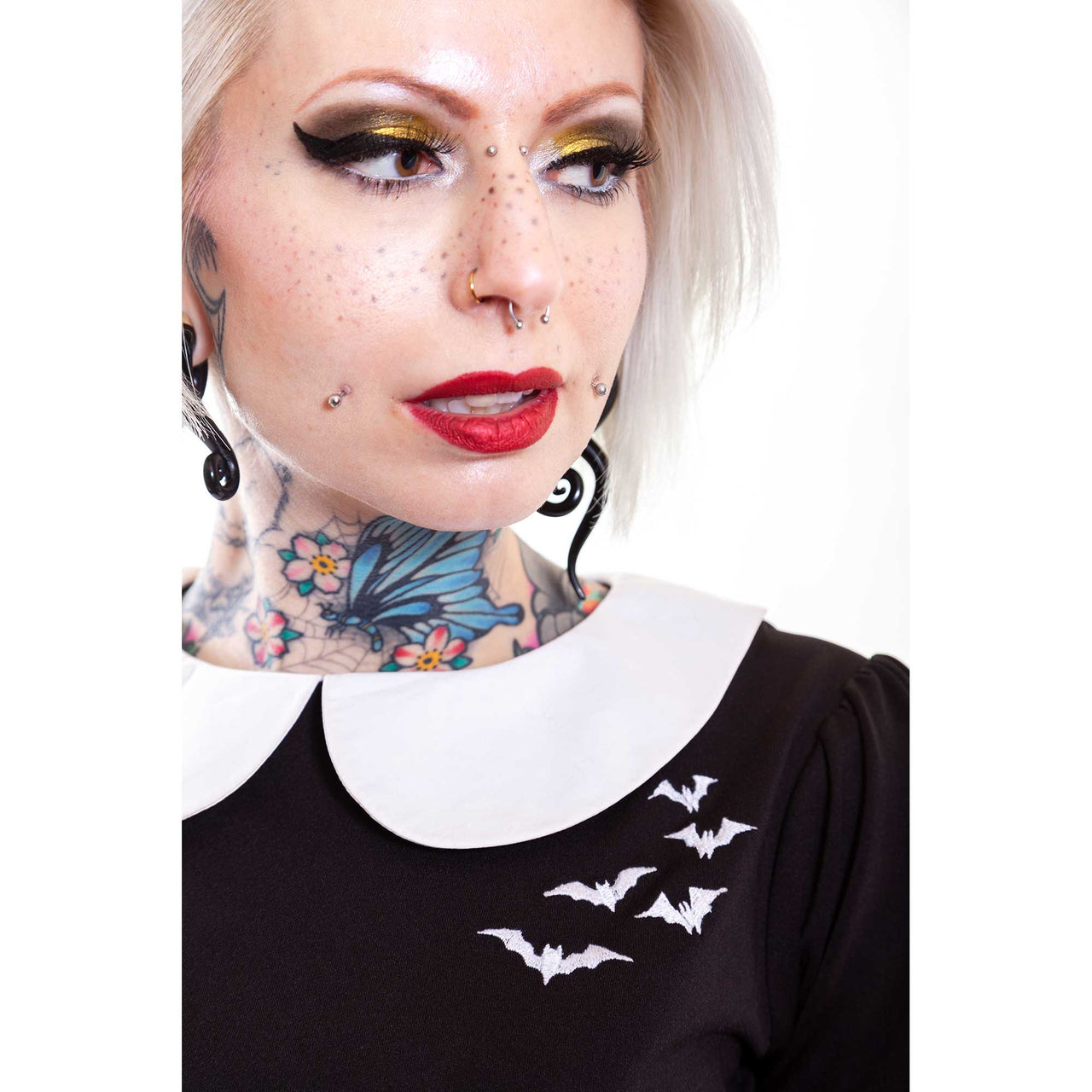 GHOUL TROUBLE ROUND COLLAR BATS DRESS