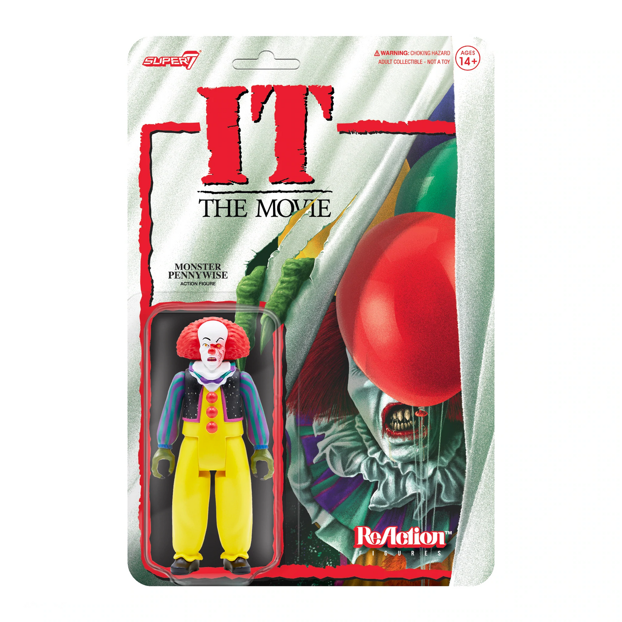 REACTION: IT PENNYWISE CLOWN MONSTER FIGURE
