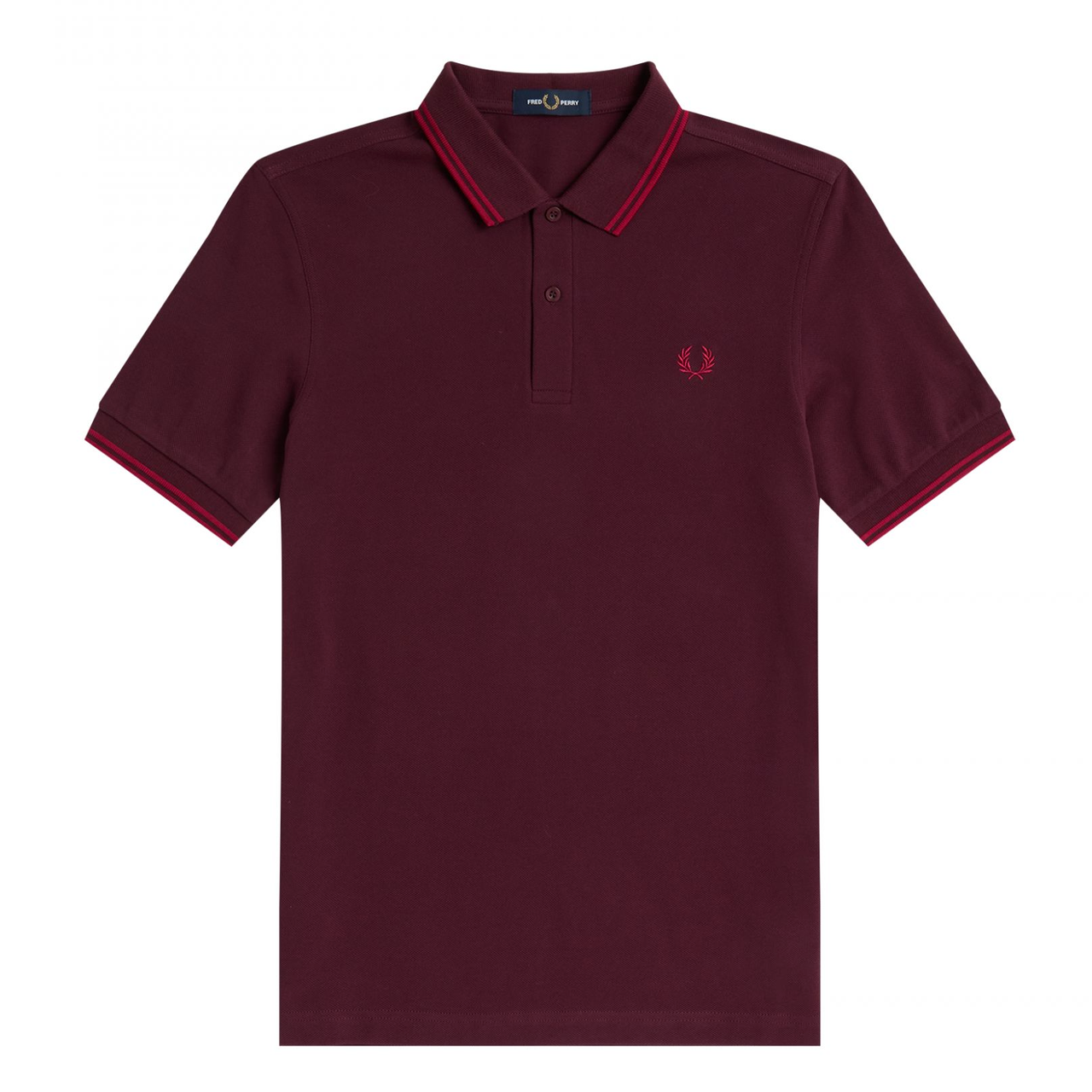 FRED PERRY TWIN TIPPED POLO SHIRT MAHOGANY/CLARET