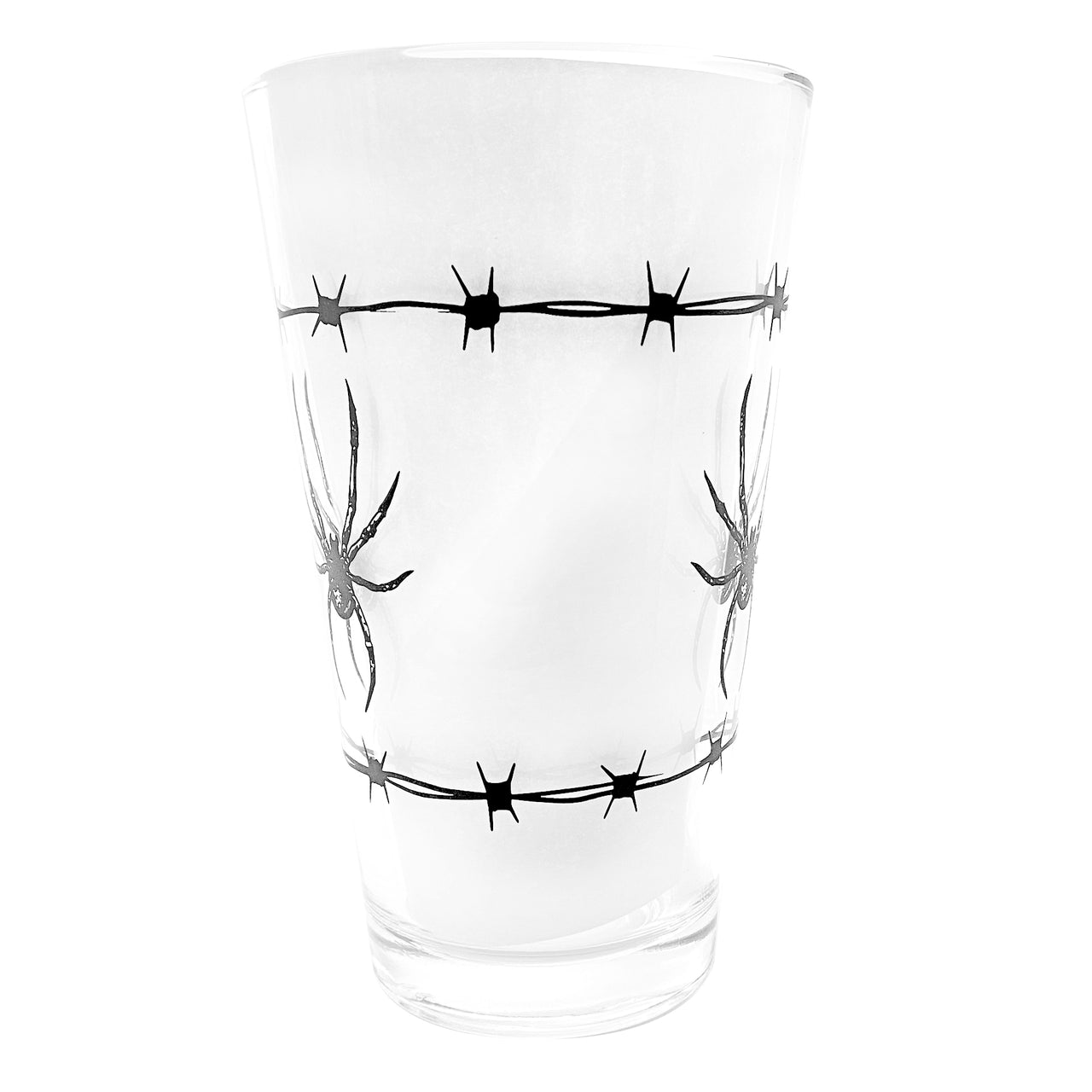SOURPUSS BARBED WIRE SPIDER PINT GLASS
