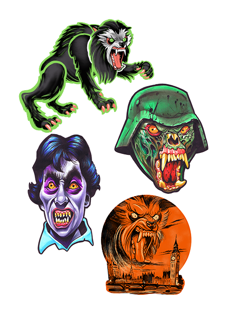 TRICK OR TREAT STUDIOS AN AMERICAN WEREWOLF IN LONDON COLLECTION CUTOUTS