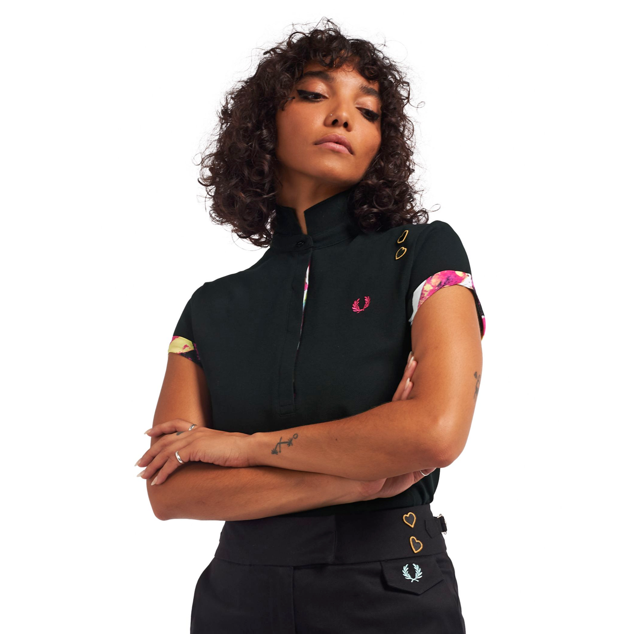 FRED PERRY AMY WINEHOUSE CONTRAST TRIM PIQUE POLO SHIRT