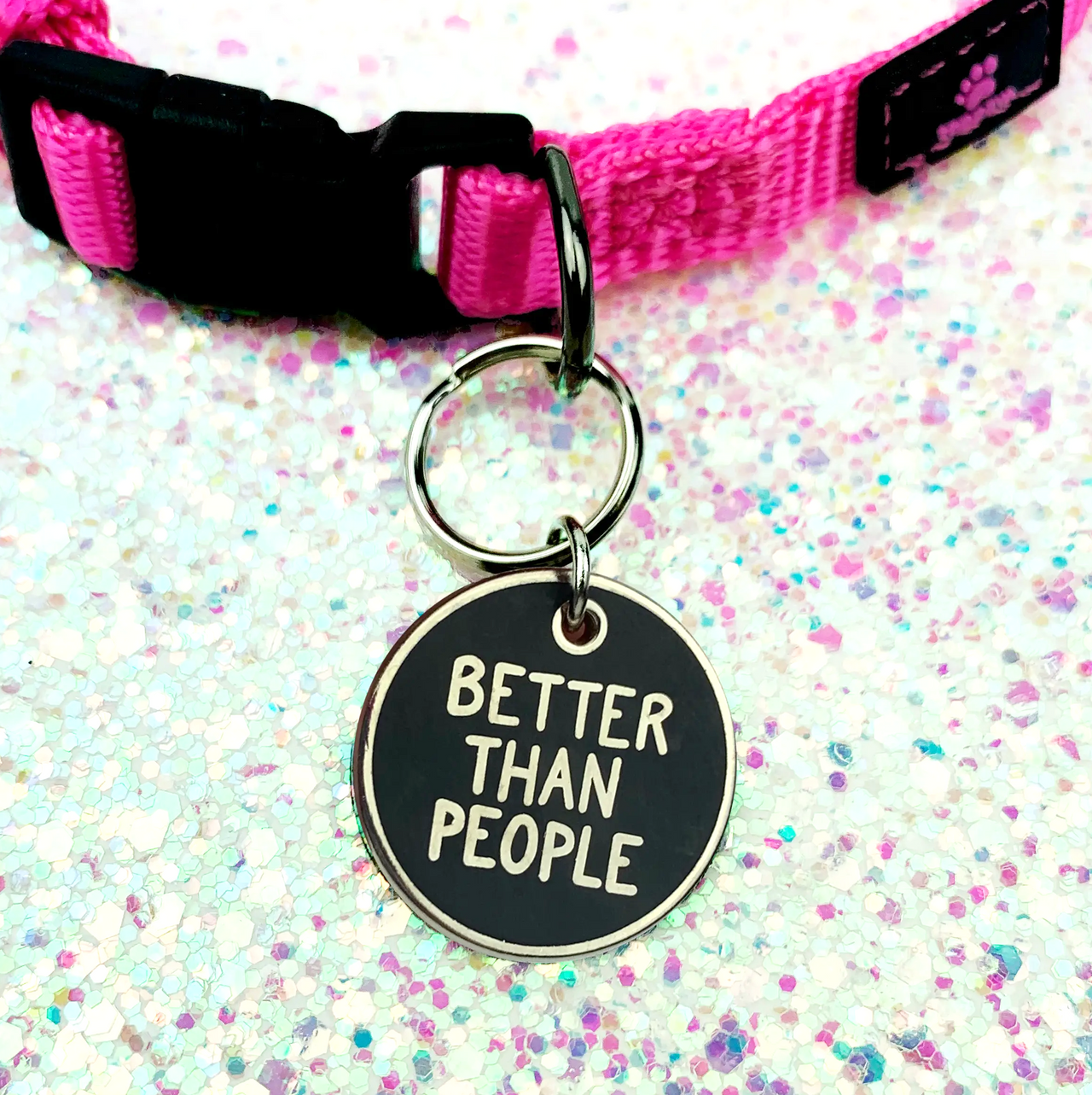 BAND OF WEIRDOS BETTER THAN PEOPLE PET COLLAR TAG