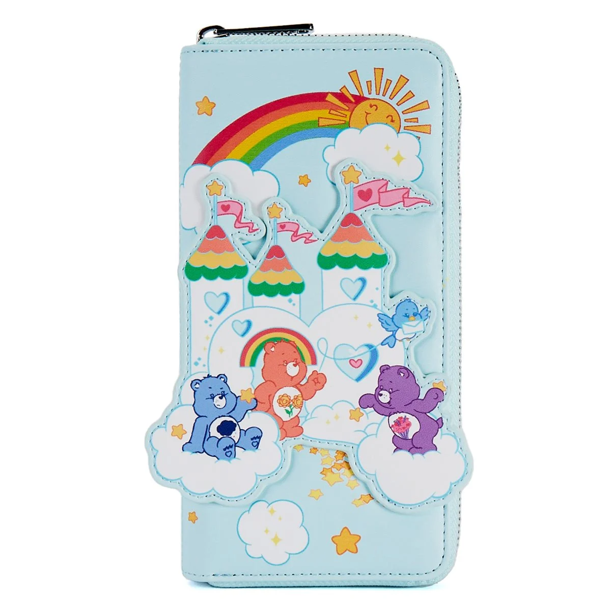 LOUNGEFLY CARE BEARS CARE-A-LOT CASTLE ZIP WALLET