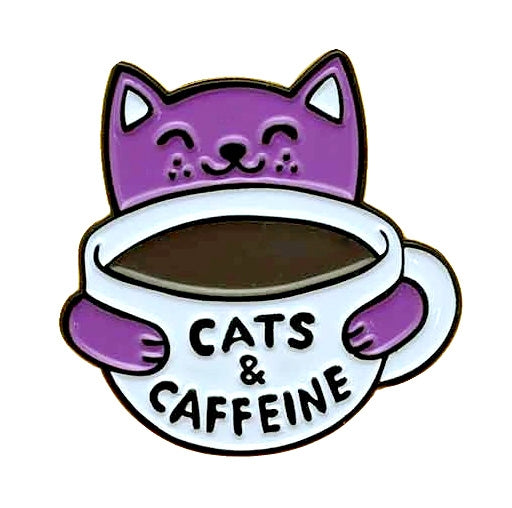 PUNKY PINS CATS & CAFFEINE ENAMEL PIN
