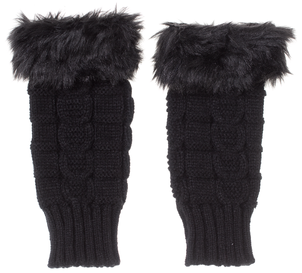 COLLECTIF FINGERLESS FAUX FUR GLOVES