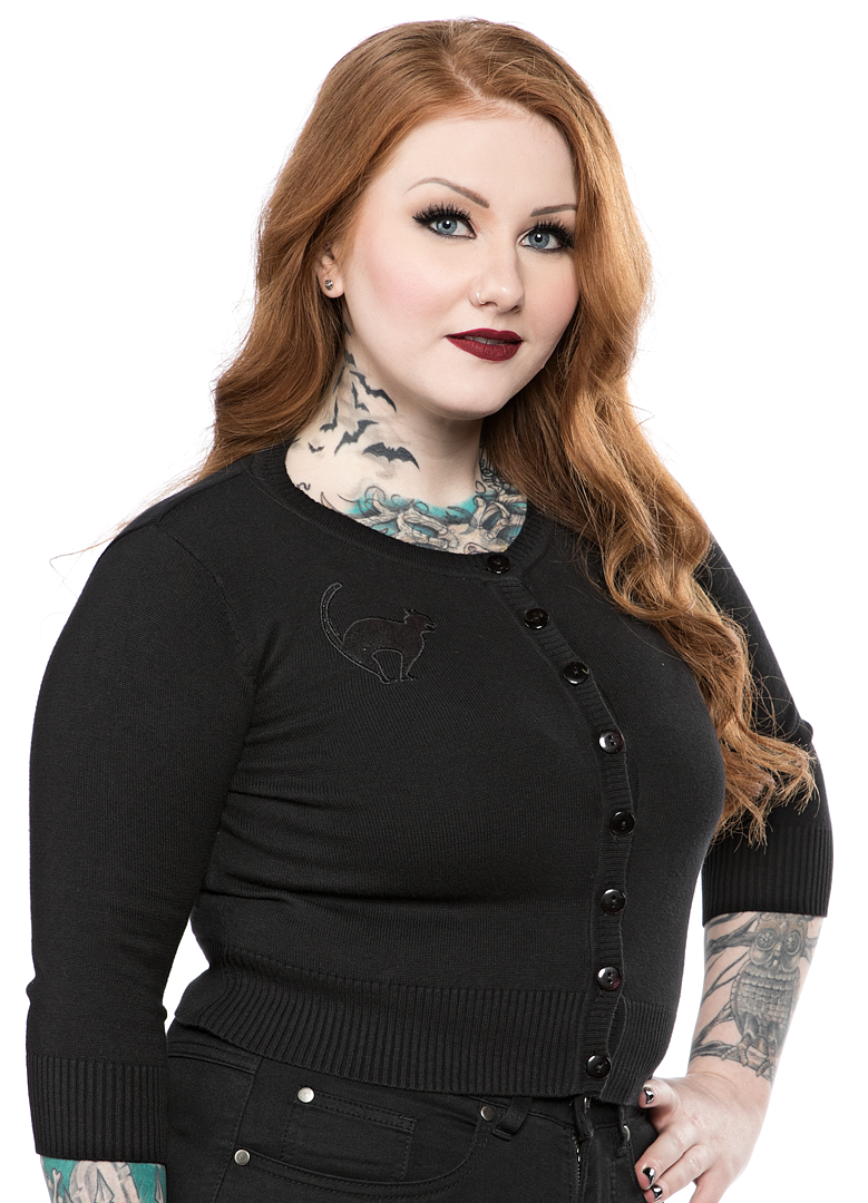 COLLECTIF LUCY SCAREDY CATS CARDIGAN