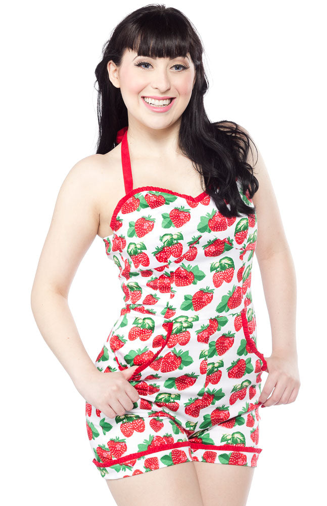COLLECTIF MILENA STRAWBERRY PLAYSUIT ROMPER